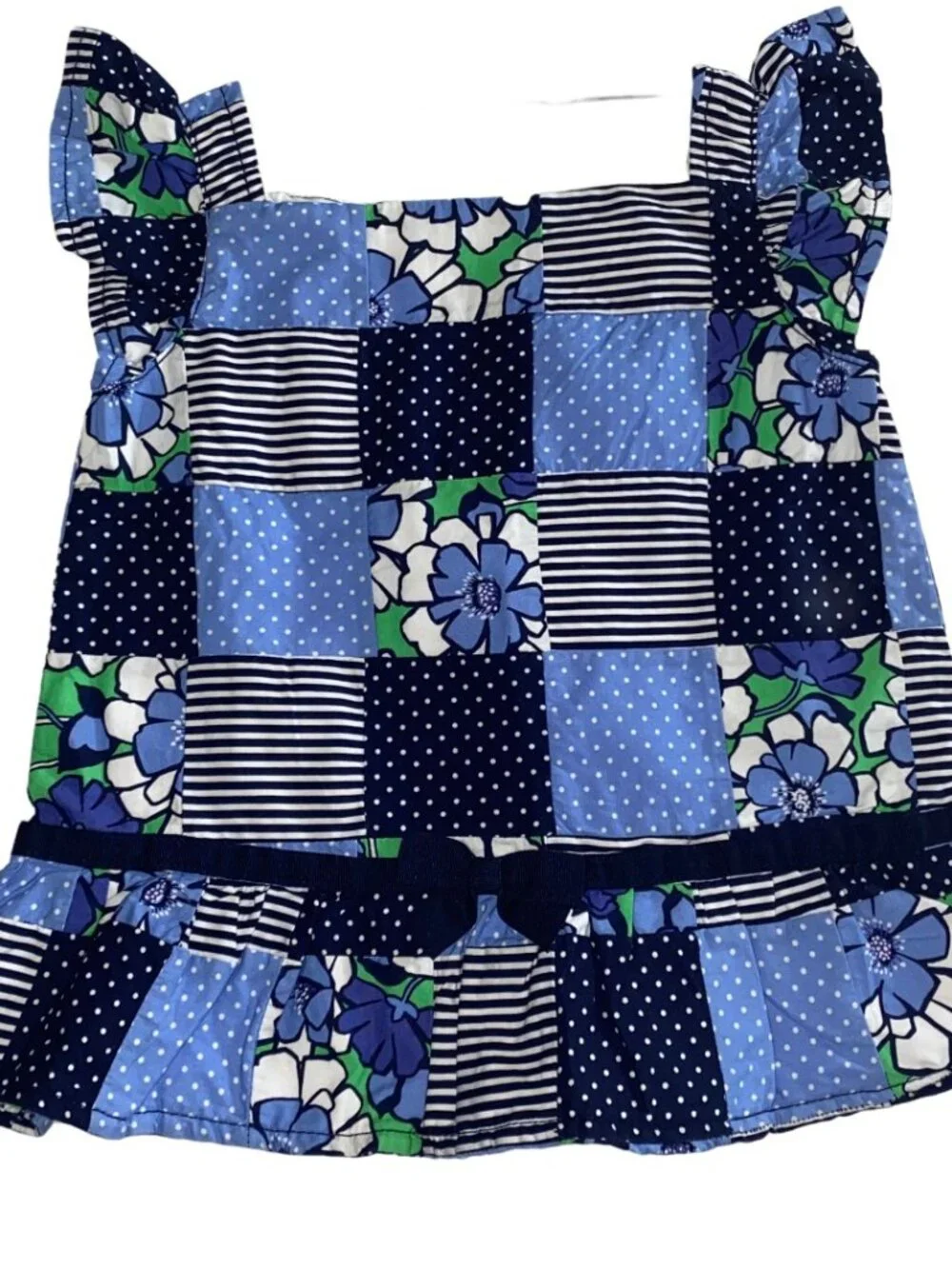Gymboree Blue Patchwork Floral Blouse Tunic Top Sz 5 NWT